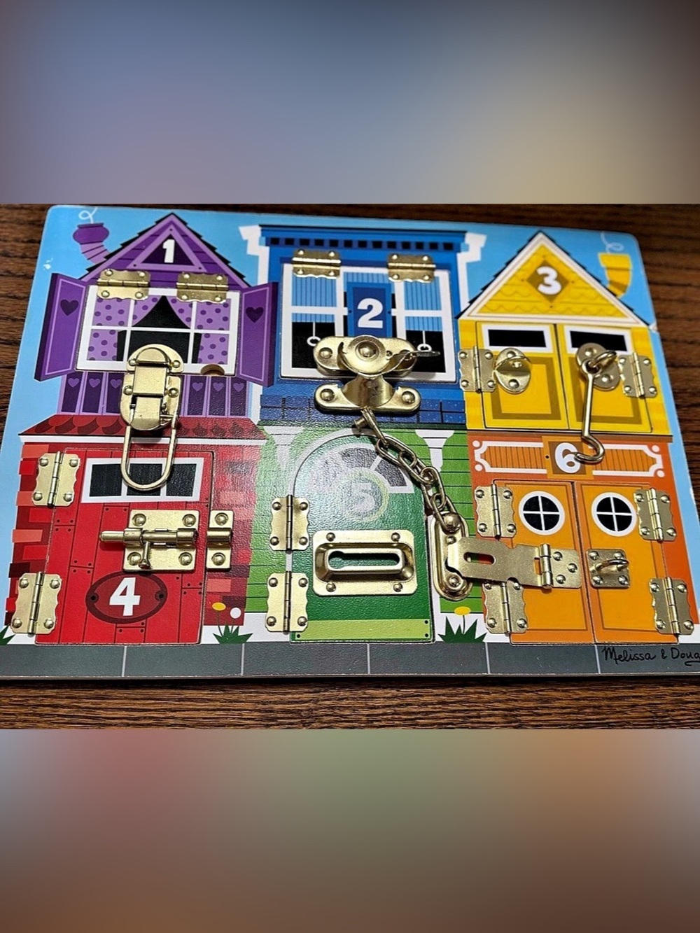 Melissa & Doug Wooden Latches Board Puzzle